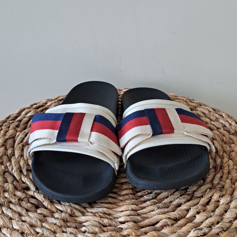 Gucci Womens Sylvie Satin Oversized Bow Slides Molded Rubber Soles‎ EU38/US7.5-8 - Picture 3 of 15